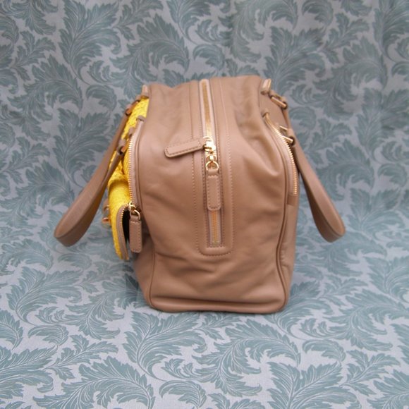 💖 RARE Jimmy Choo Justine Bag Taupe Leather Yellow Python - Picture 4 of 17